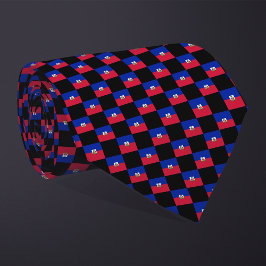 ハイ市松模様にチ国旗のパターン ネクタイ