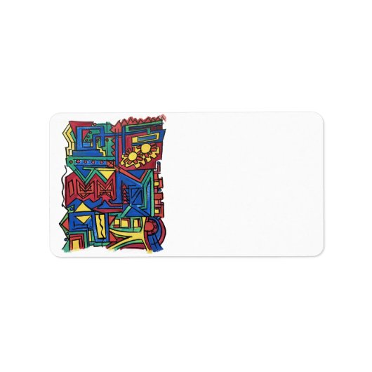 ハイ正午絵を描抽象芸術 ラベル (正面)