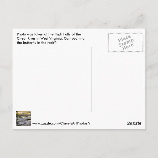 ハイ秋チートリバーバタフライロックポストカード ポストカード (裏面)