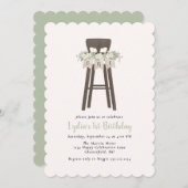 ハイ素朴チェア第1誕生日 招待状 (正面/裏面)