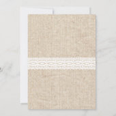 ハイ素朴ドラゲアレース&バーラップブライダルシャワー 招待状 (裏面)