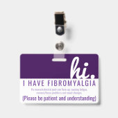 ハイ線維筋痛忍耐pvcバッジ バッジ (クリップ付き表面)