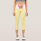 ハイ腰カプリーベビーイエローバタフライウエスト カプリレギンス (正面)