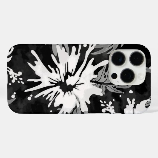 ハイ色彩の鮮やかビススハワイアンフローラ白黒 Case-Mate iPhoneケース (裏面 (横))