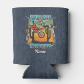 ハイ飛んでいるモトクロス 缶クーラー (裏面)