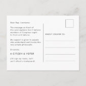 ハイ・ロード・タイポグラフィーを議会へ ポストカード (裏面)