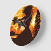 ハウィアンフラダンサー ラウンド壁時計 (傾斜)