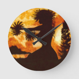 ハウィアンフラダンサー ラウンド壁時計