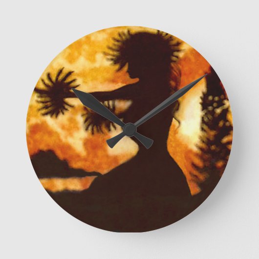 ハウィアンフラダンサー ラウンド壁時計 (正面)