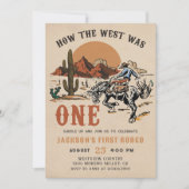 ハウザウェストはワンウエスタンカウボーイ誕生日 招待状 (正面)