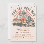 ハウザウェストはワンウエスタンカウボーイ誕生日 招待状 (正面)