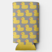 ハウザダック誕生日黄おもしろい色 スリム缶クーラー (裏面)