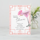 ハウスでのピンクパーティー カクテル ブライダルシャワー 招待状 (スタンド正面)