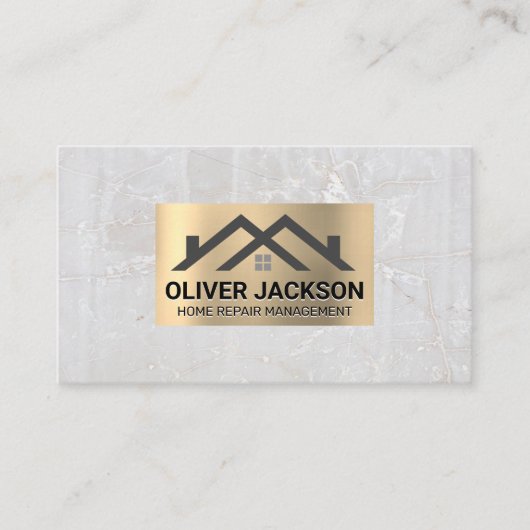 ハウスアイコン | ストーン | メタリック 名刺 (正面)