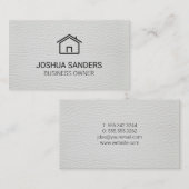 ハウスアイコン | ホワイトレザー 名刺 (正面/裏面)