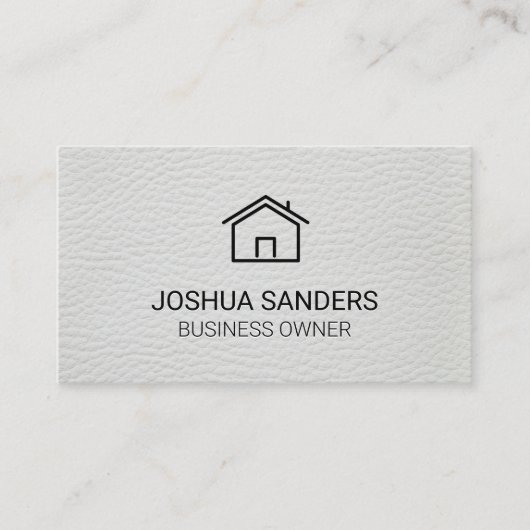 ハウスアイコン | ホワイトレザー 名刺 (正面)