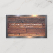 ハウスアイコン |木製ボード |メタル縁ど 名刺 (裏面)