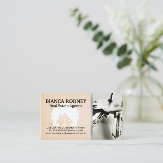 ハウスアイコン |鍵 名刺 (スタンド正面)