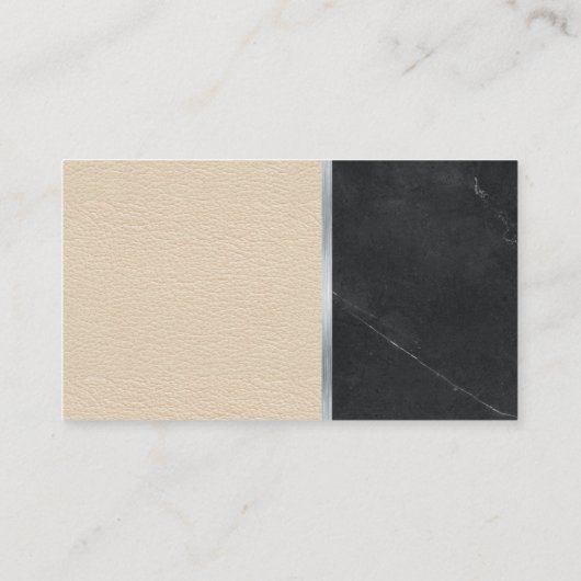 ハウスアイコン |黒い大理石 |革の背景 名刺 (裏面)