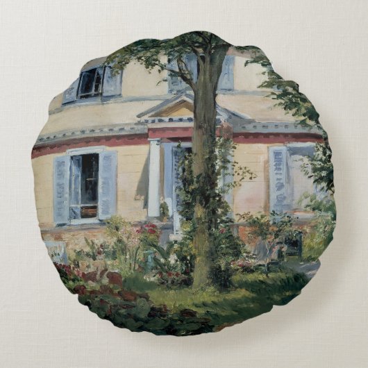 ハウスアットルーイルバイエドワードマネヴィンテージファインアート ラウンドクッション (裏面)