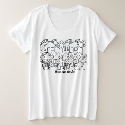 ハウスアンドガーデン プラスサイズTシャツ (デザイン正面)