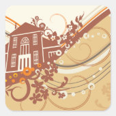 ハウスアートステッカー スクエアシール (正面)