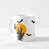 ハウスイッ幽霊のよく出るチオレンジ&ブラックハロウィーン コーヒーマグカップ (正面左)