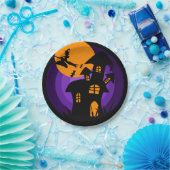 ハウスイッ幽霊のよく出るチパープルオレンジハローウィンパーティ ペーパープレート (パーティー)