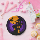 ハウスイッ幽霊のよく出るチパープルオレンジハローウィンパーティ ペーパープレート (パーティー)