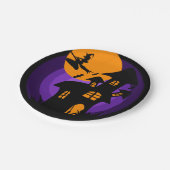 ハウスイッ幽霊のよく出るチパープルオレンジハローウィンパーティ ペーパープレート (アングル)