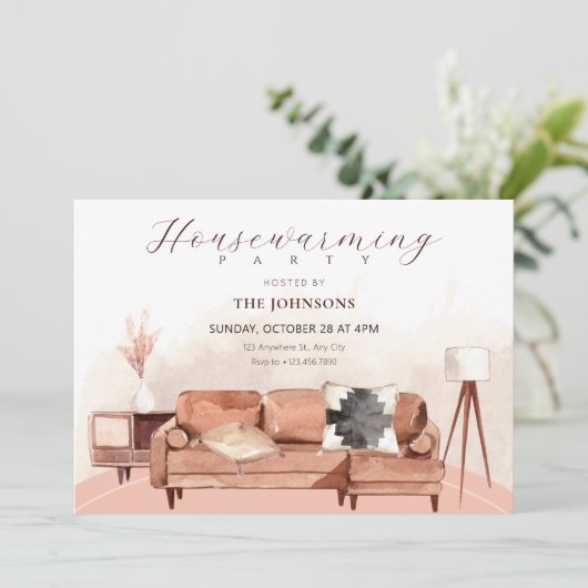 ハウスインテリア家具引っ越し祝いパーティー 招待状 (スタンド正面)