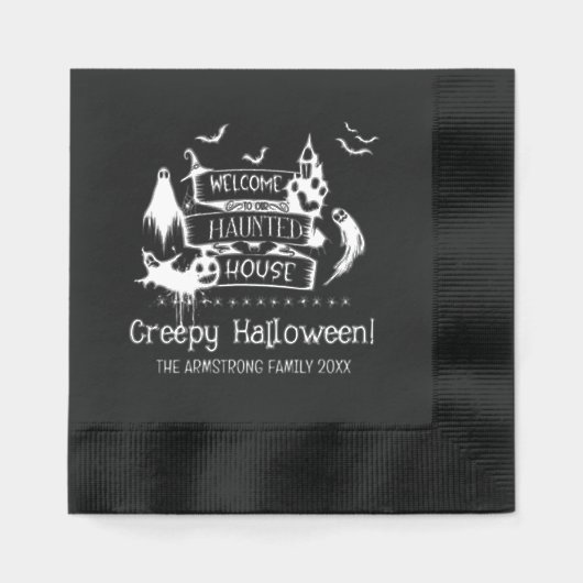 ハウスイー幽霊のよく出るトハロウィーン 箔ナプキン (正面)