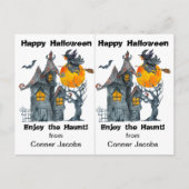 ハウスウィッチ幽霊のよく出るスクールパーティーハロウィンカード ポストカード (正面)
