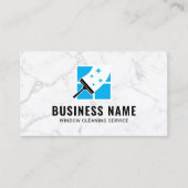 ハウスウィンドウクリーニングサービストレンディーホワイトマーブル 名刺 (正面)
