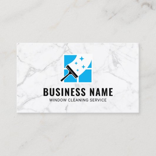 ハウスウィンドウクリーニングサービストレンディーホワイトマーブル 名刺 (正面)