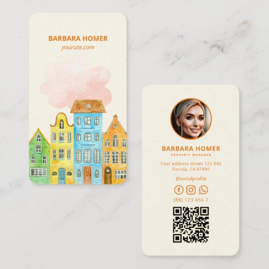 ハウスウォーターカラー実在エステートエージェント 名刺 (正面/裏面)