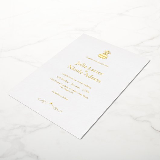 ハウスウォーミングお祝いミニマ結婚リスト 箔招待状 (回転した状態)