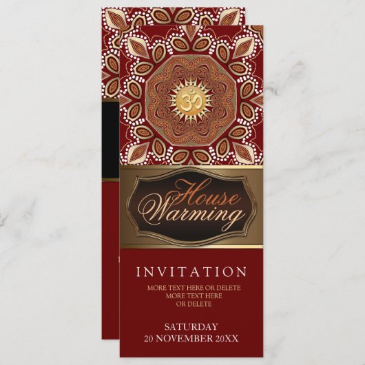 ハウスウォーミングオムアースパーティの招待状 招待状 (正面/裏面)