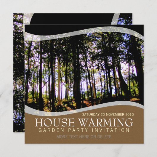 ハウスウォーミングガーデンパーティの招待状 招待状 (正面/裏面)