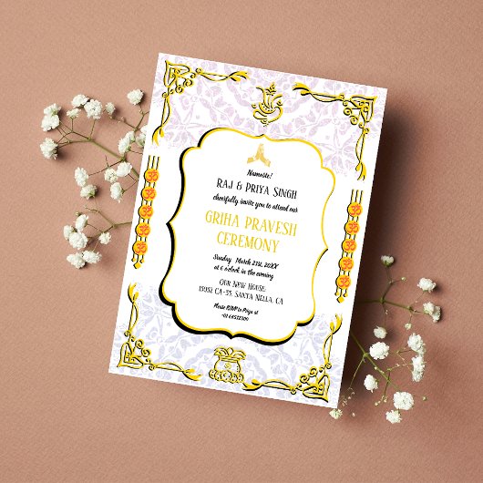 ハウスウォーミンググリハプラヴェシュクリシュナ招待状 招待状