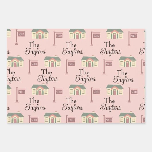 ハウスウォーミングハウスアイテム包装紙シート ラッピングペーパーシート (正面3)