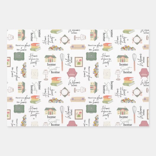 ハウスウォーミングハウスアイテム包装紙シート ラッピングペーパーシート (正面)