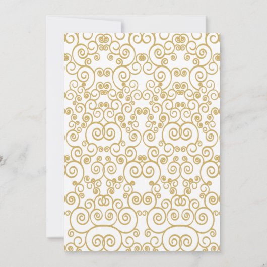 ハウスウォーミングパーティの招待状金ゴールドシャンデリア 招待状 (裏面)