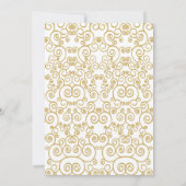 ハウスウォーミングパーティの招待状金ゴールドフローリッシュ 招待状 (裏面)