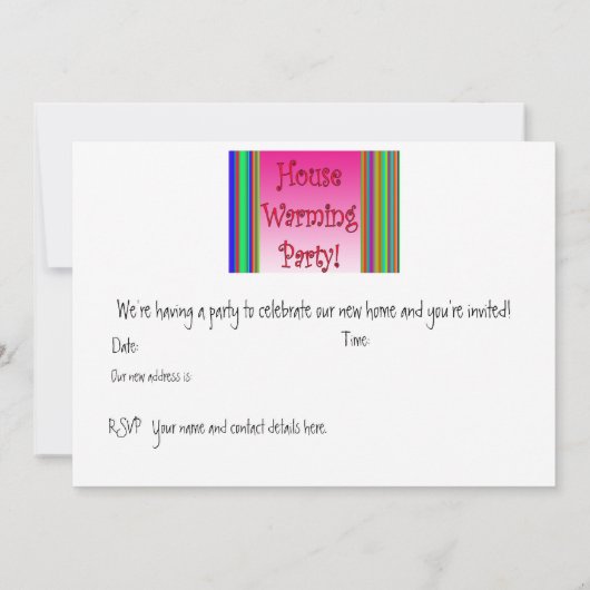 ハウスウォーミングパーティーカード 招待状 (裏面)