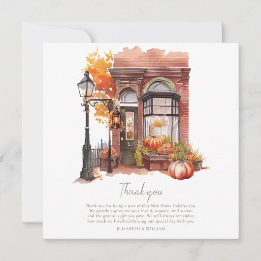 ハウスウォーミングパーティー秋フロントドア サンキューカード (正面)