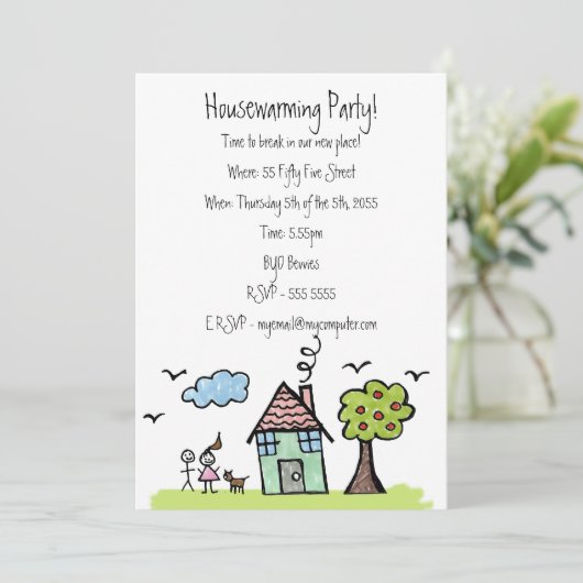ハウスウォーミングムービングパーティー招待状招待状 招待状 (スタンド正面)