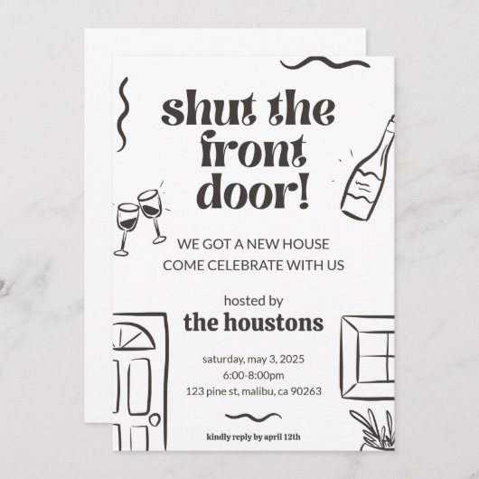 ハウスウォーミング招待状引っ越し祝いパーティー招待状 招待状 (正面/裏面)