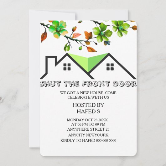 ハウスウォーミング招待状引っ越し祝いパーティー招待状H セーブザデート (正面)