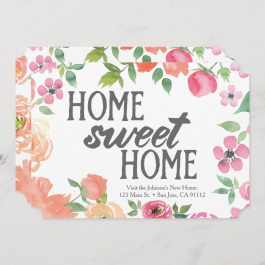 ハウスウォーミング5x7招待状（ホームスイートホーム） 招待状 (正面/裏面)